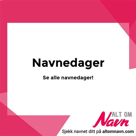 alle navnedagene